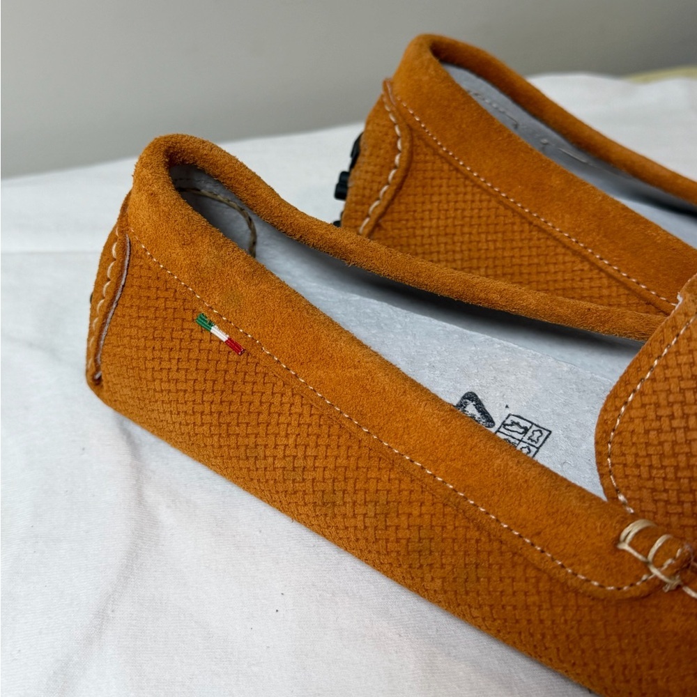 Elegant Umberto Italy Carro EU 40 US 9.5 Burnt Orange Drivers Loafers for Men - Picture 4 of 12